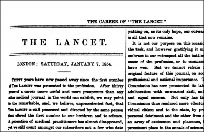 The Lancet masthead